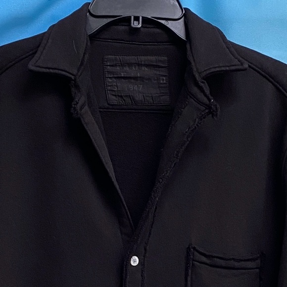 Frank & Eileen Eileen Button-Up Shirt TRIPLE FLEECE Size: M Black - Picture 6 of 16